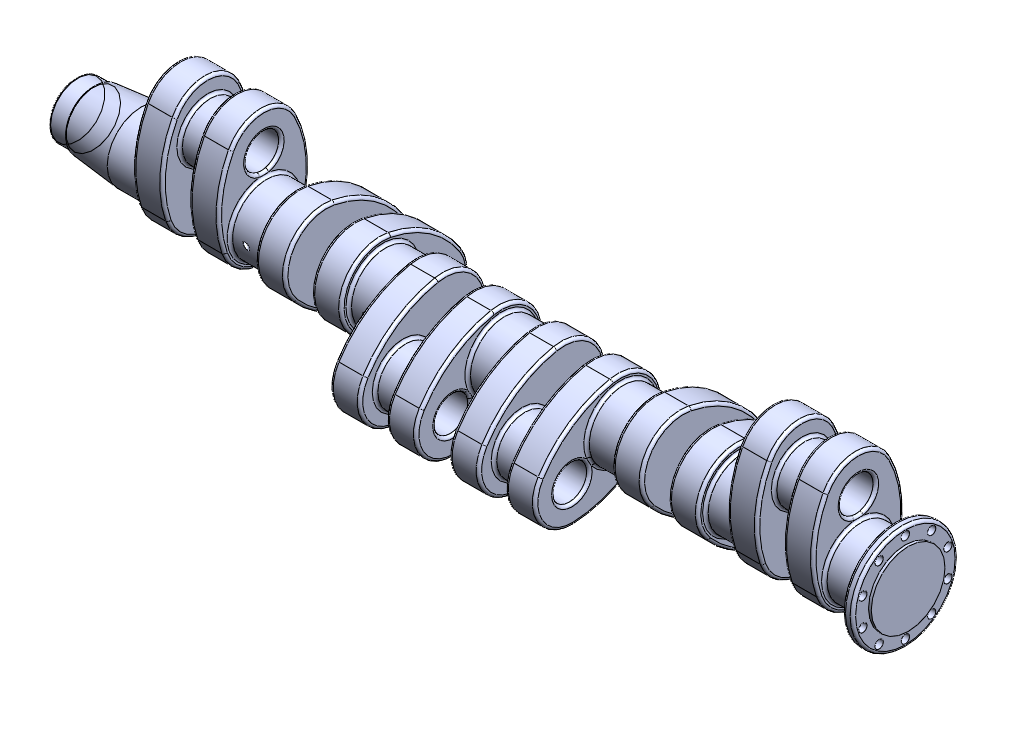 솔리드웍스 과외 수강생이 설계한 기계 CAMSHAFT 캠축 3D 모델링