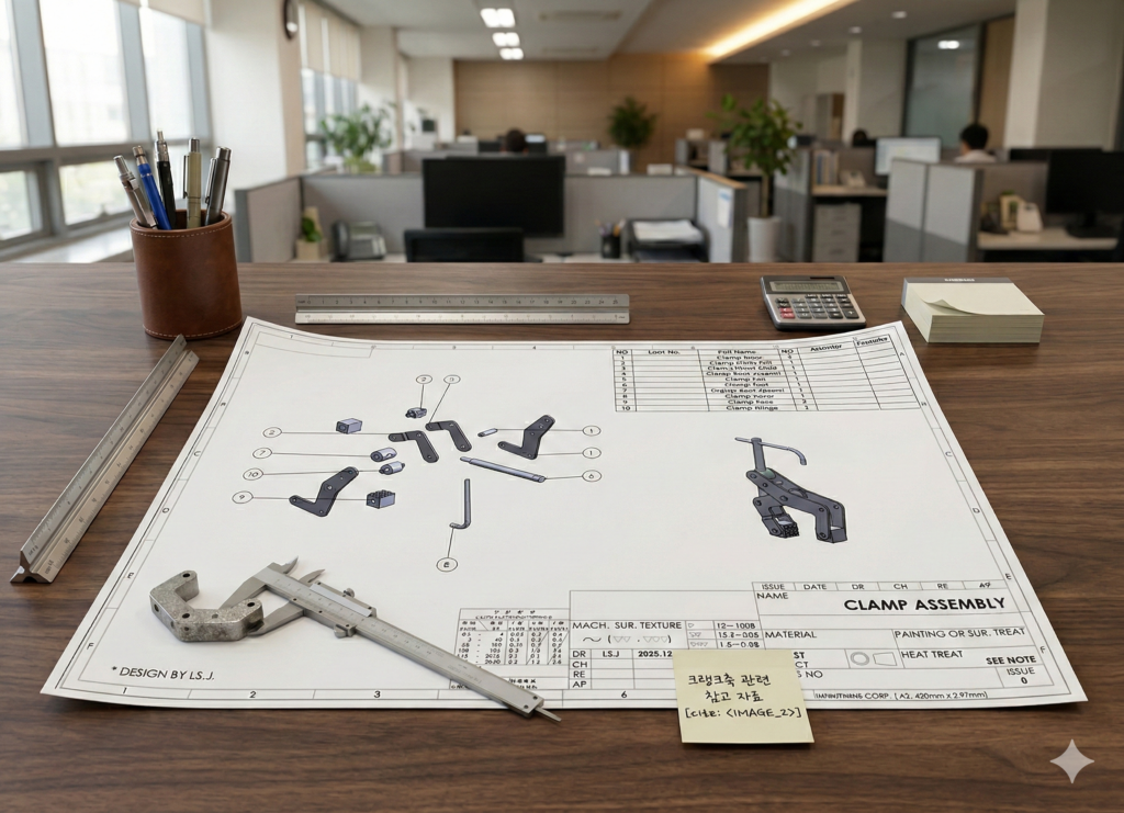 솔리드웍스 과외 수강생이 설계한 CLAMP ASSE'Y 모델링