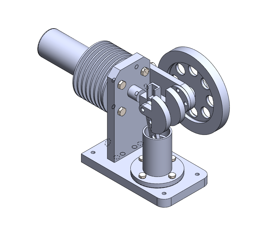 솔리드웍스 과외 수강생이 설계한 기계 수평형 스털링3D 모델링