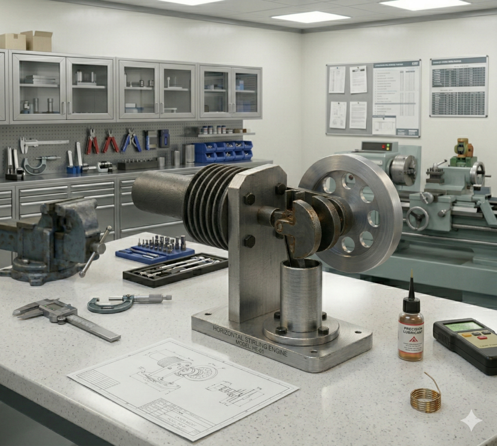 솔리드웍스 과외 수강생이 설계한 기계 수평형 스털링3D 모델링