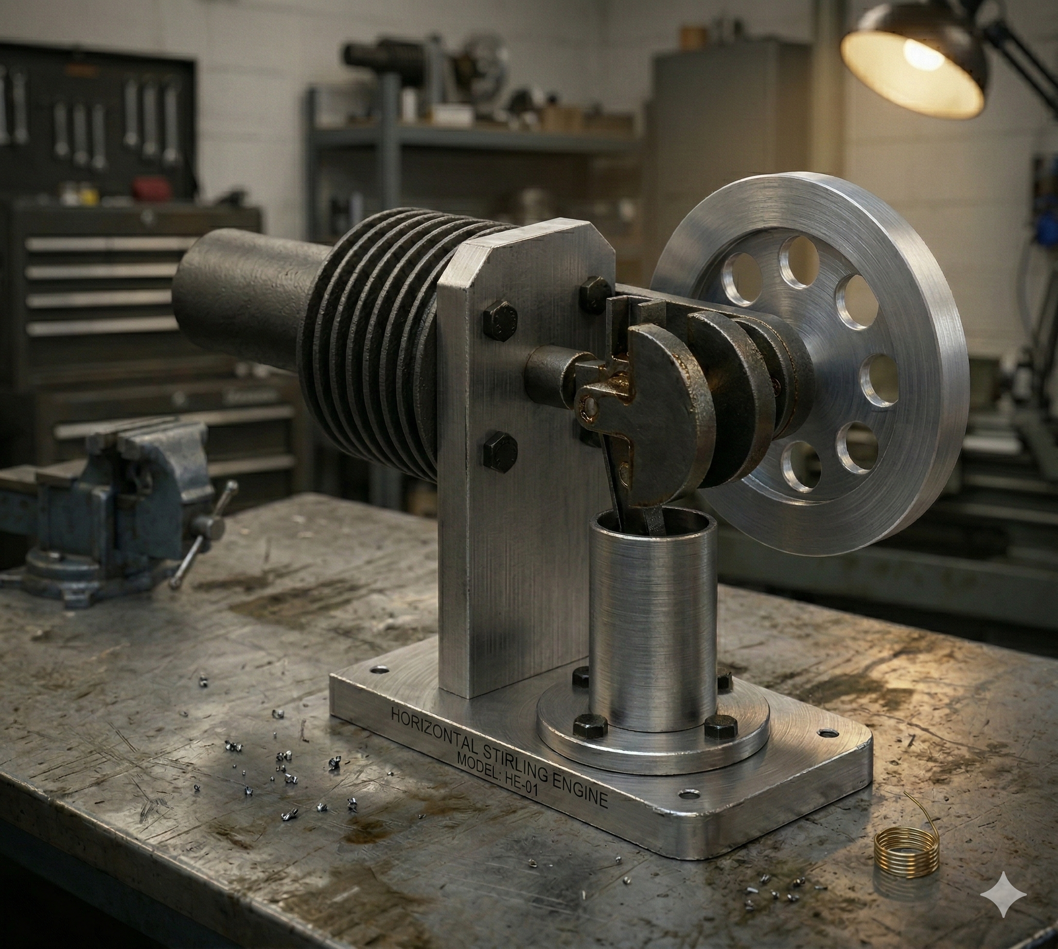 솔리드웍스 과외 수강생이 설계한 기계 수평형 스털링3D 모델링